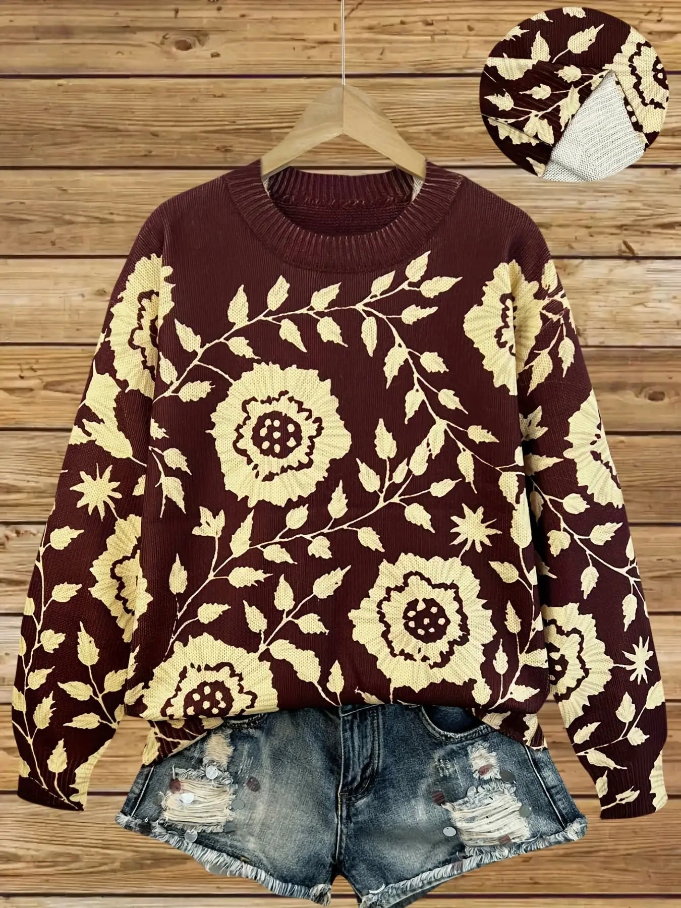 Amelie™ | Jersey elegante de manga larga y estampado floral.