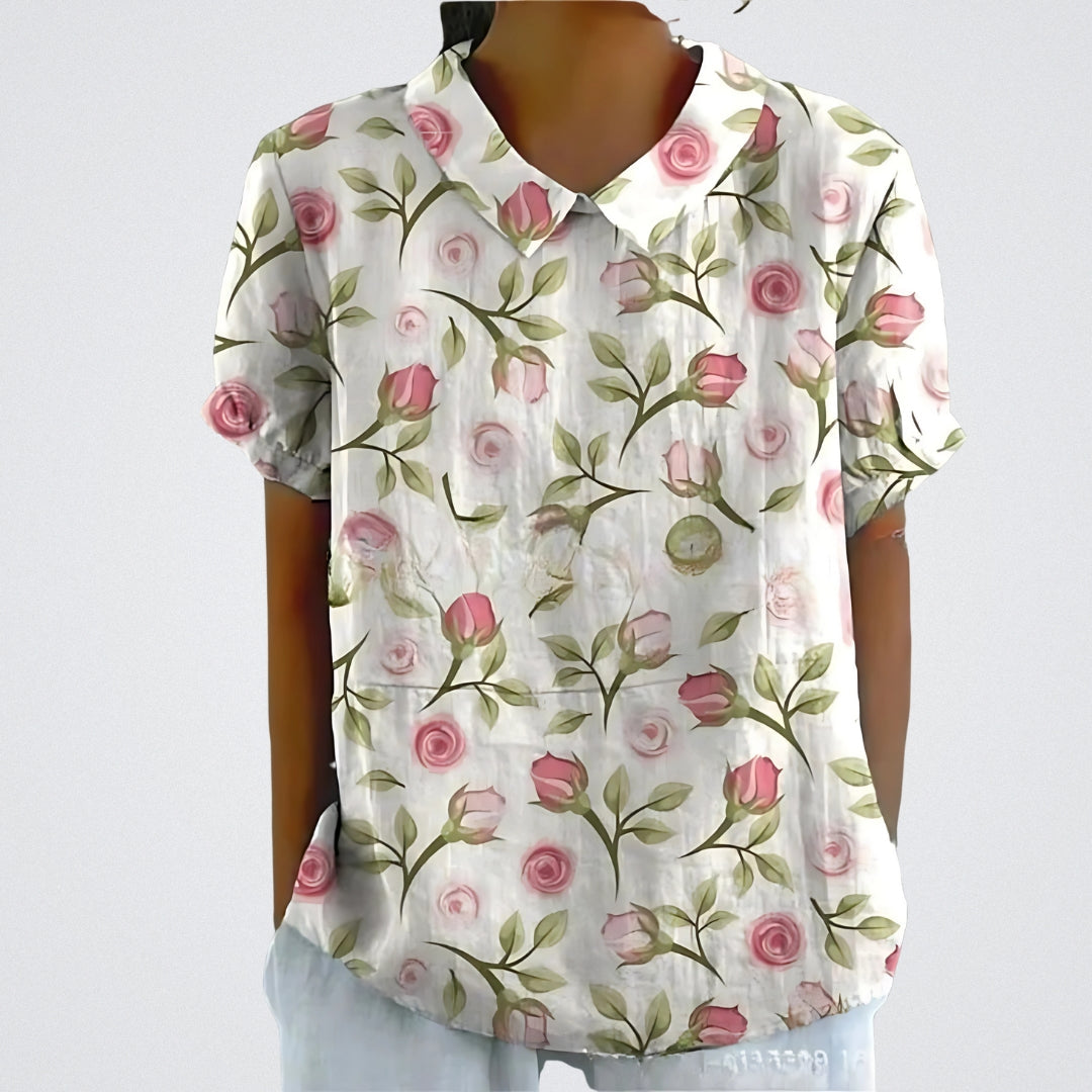 Lina™ | Blusa floral de lino