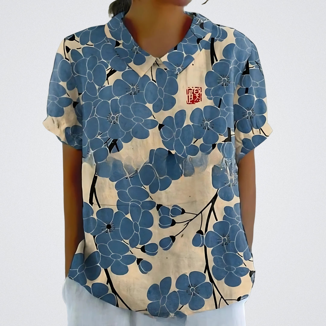 Lina™ | Blusa floral de lino