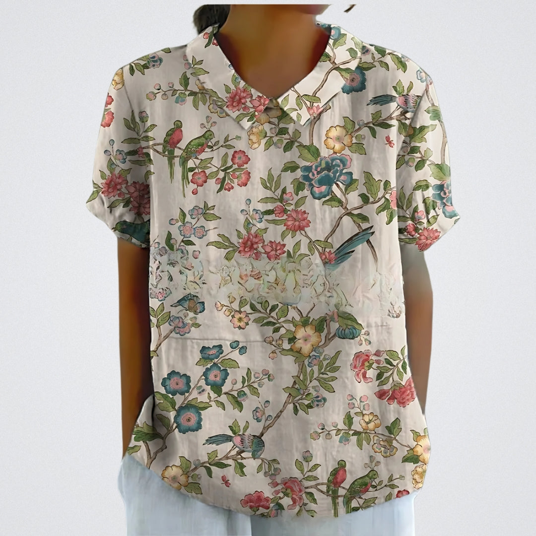 Lina™ | Blusa floral de lino
