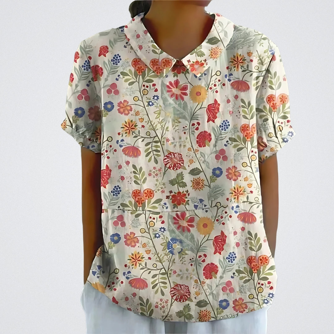 Lina™ | Blusa floral de lino