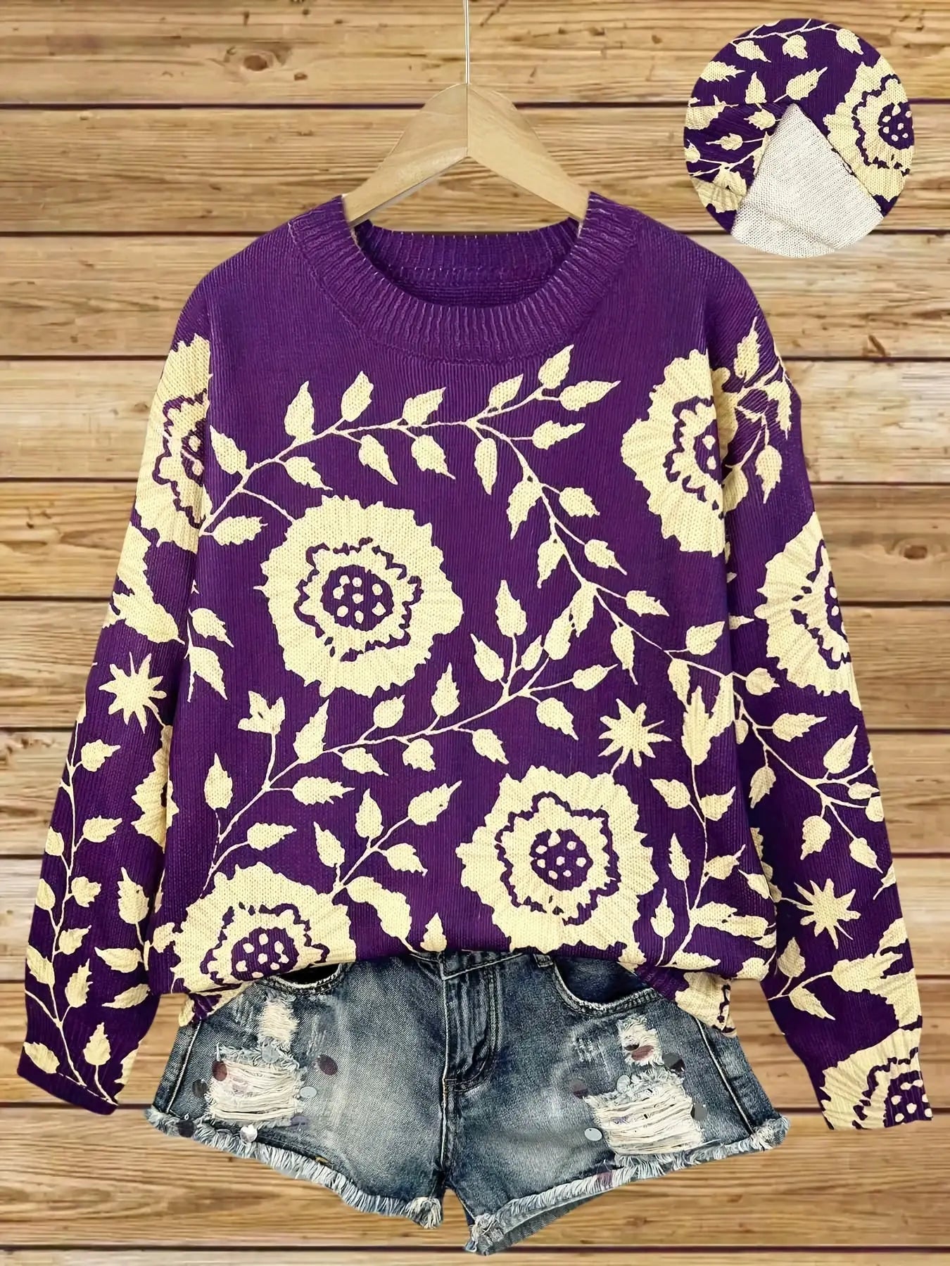 Amelie™ | Jersey elegante de manga larga y estampado floral.