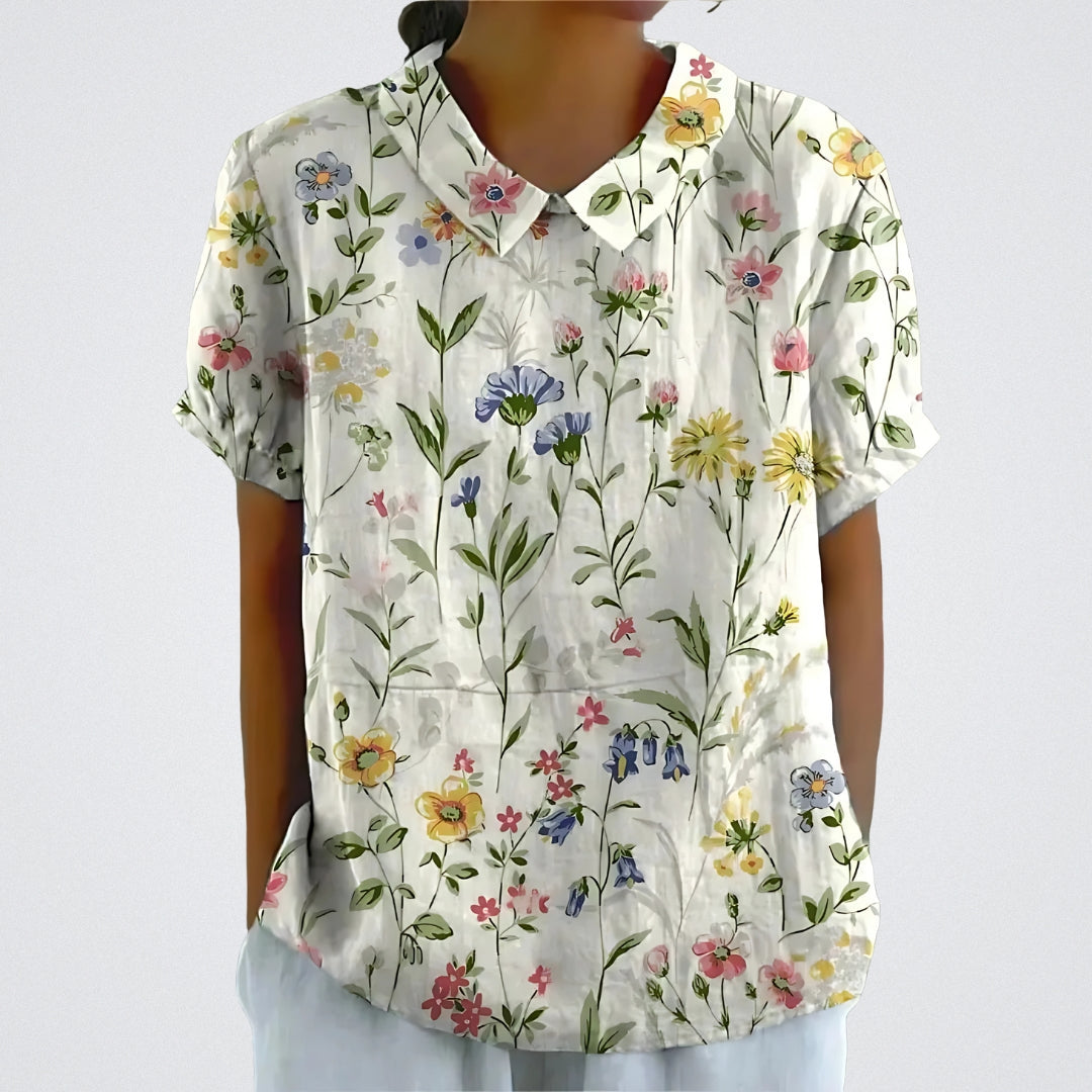 Lina™ | Blusa floral de lino