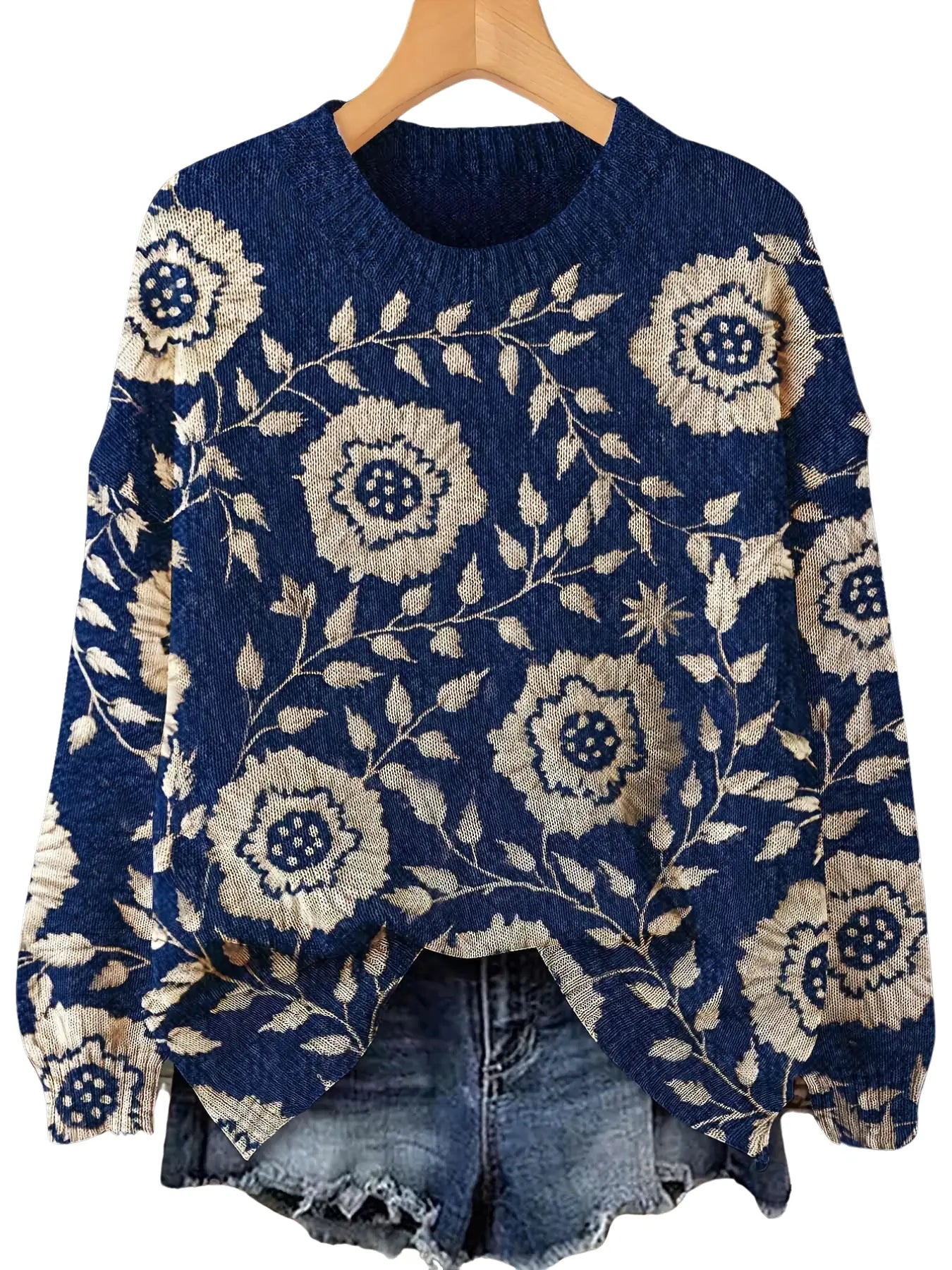 Amelie™ | Jersey elegante de manga larga y estampado floral.