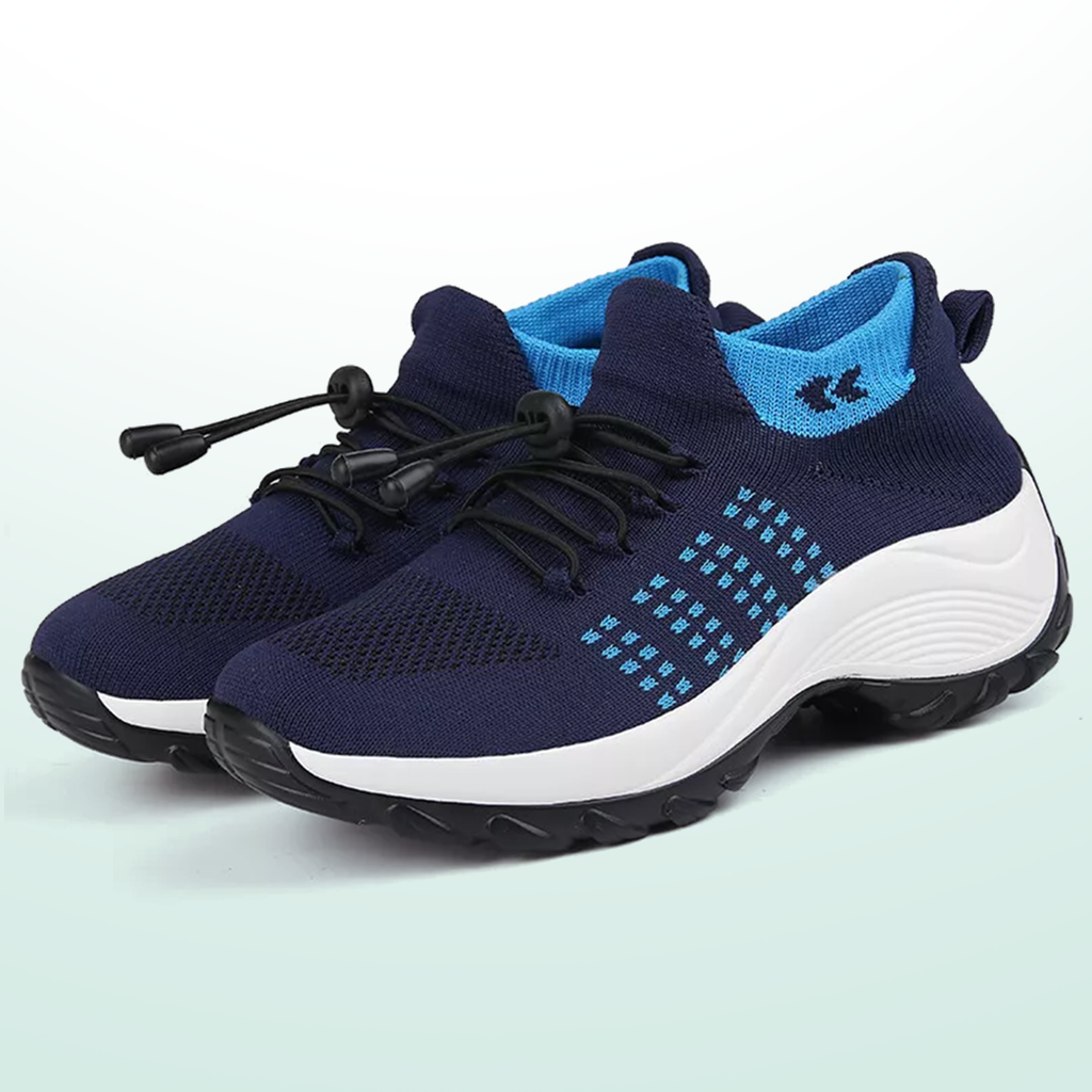 Zapatos Ortopédicos Ambulo Tejido De Punto - Azul Azul Marino