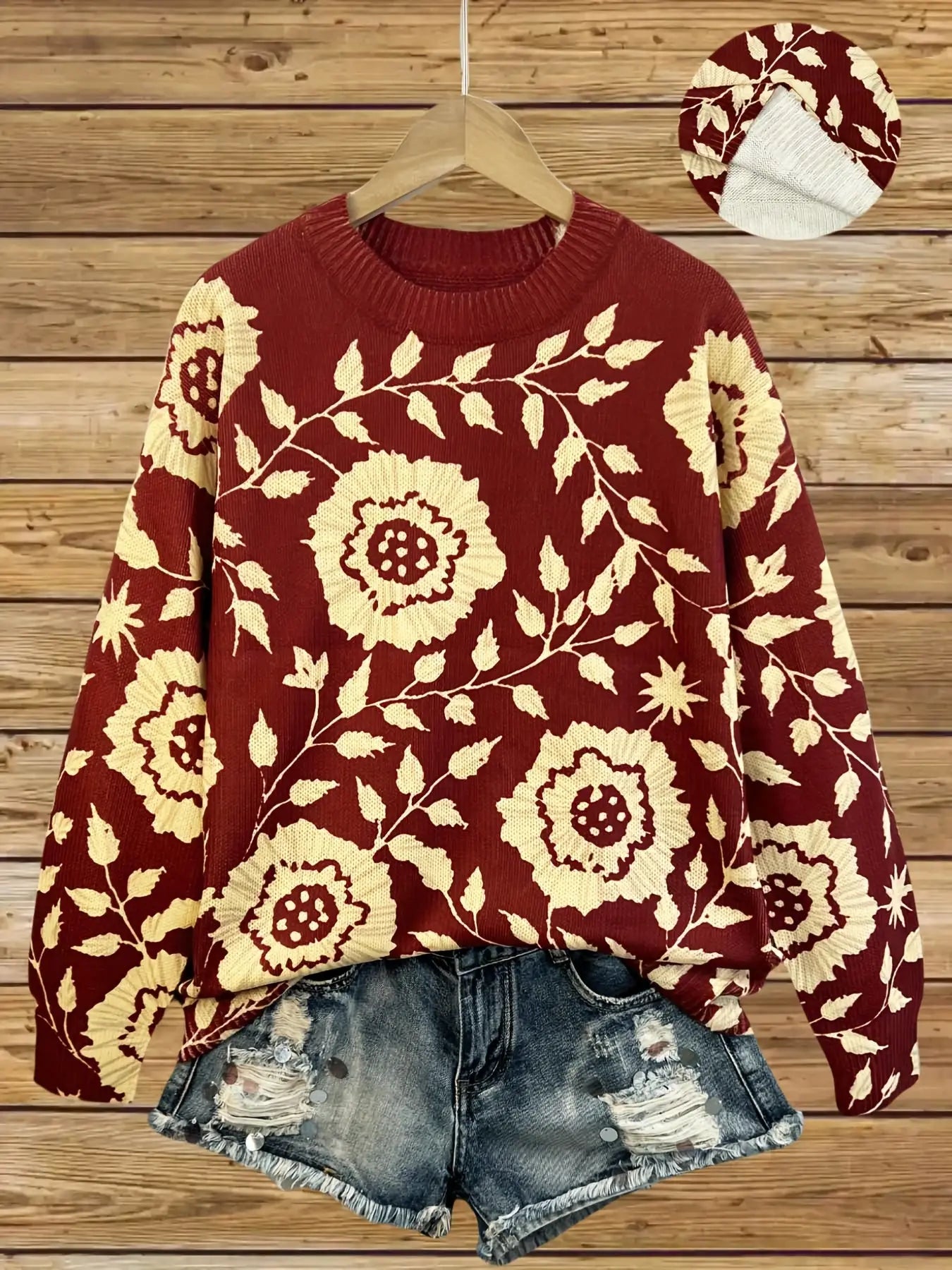 Amelie™ | Jersey elegante de manga larga y estampado floral.