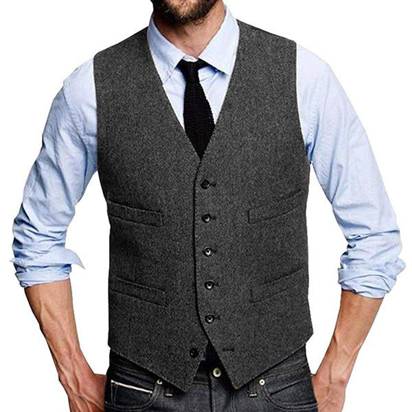 Mens Vintage Single Breasted Suit Vest 09712922M Grey / S Vests