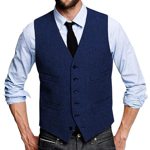 Mens Vintage Single Breasted Suit Vest 09712922M Royal Blue / S Vests
