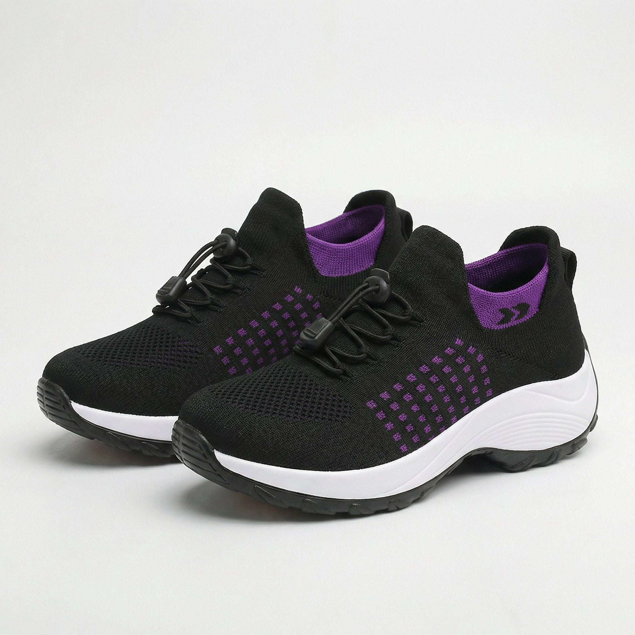 Tejido De Punto Para Zapatillas Ortopédicas Ambulo - Morado Negro