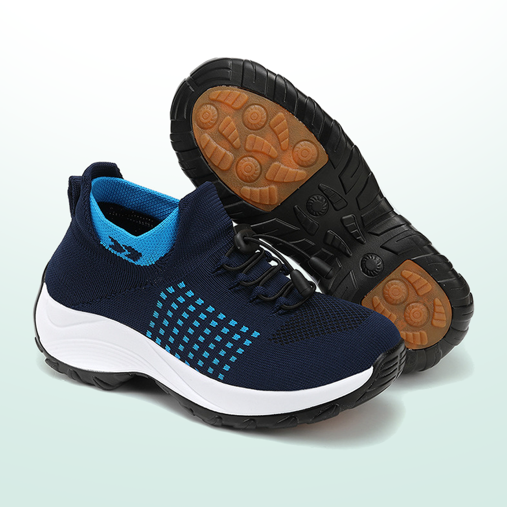 Zapatos Ortopédicos Ambulo Tejido De Punto - Azul Azul Marino